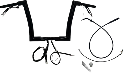 FAT BAGGERS INC. 1-1/2" EZ Install Flat Top Handlebar - 12" - Black 649912-B