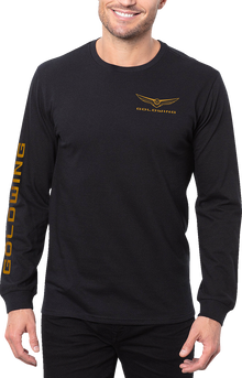 HONDA APPAREL Goldwing Long-Sleeve T-Shirt - Black/Gold - Small LEM25S-M52-S