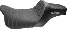 SLYFOX Highnoon Seat - Vinyl - Classic Stitch - Silver Logo - FLH/FLT '08-'24 4710B-SlyFox