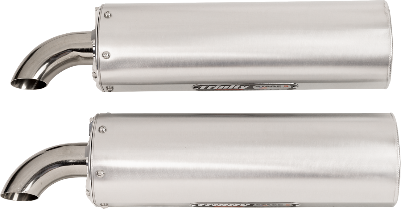 TRINITY RACING Full Dual Exhaust System - Brushed - RZR XP 1000 TR-4190D