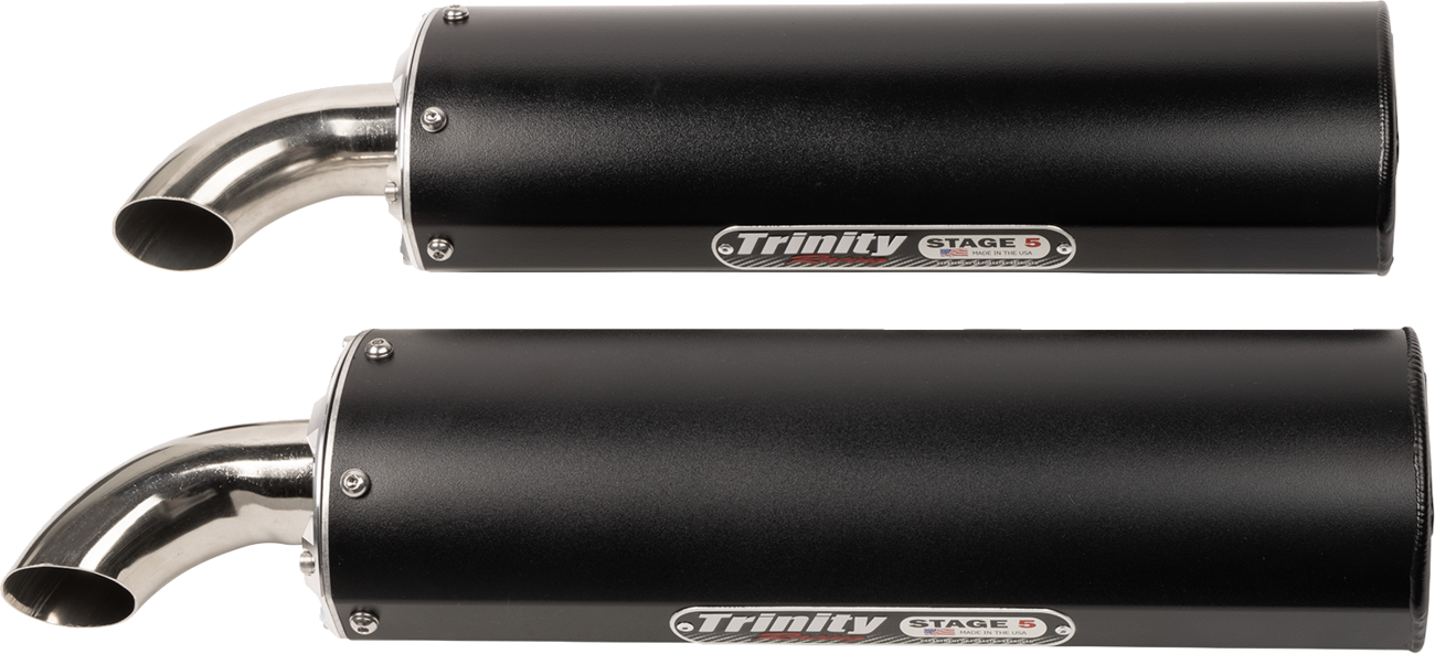 TRINITY RACING Full Dual Exhaust System - Black - RZR XP 1000 TR-4190D-BK