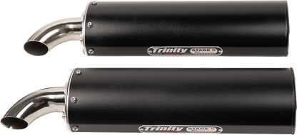 TRINITY RACING Full Dual Exhaust System - Black - RZR XP 1000 TR-4190D-BK
