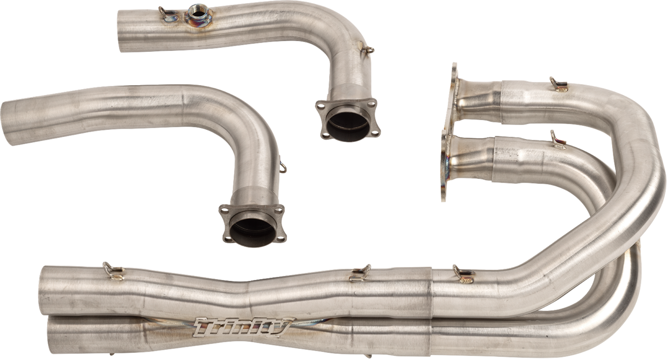 TRINITY RACING Full Dual Exhaust System - Brushed - RZR XP 1000 TR-4190D