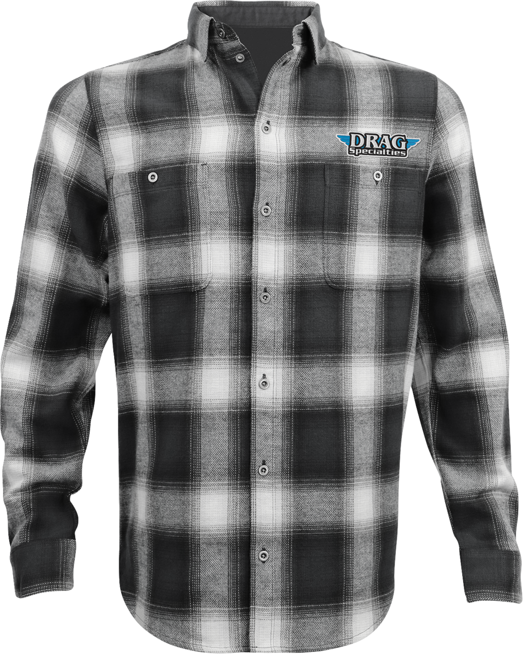THROTTLE THREADS Drag Specialties Flannel 25 Shirt - Black/Gray - Medium DRG33ST61GYMR