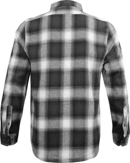 THROTTLE THREADS Drag Specialties Flannel 25 Shirt - Black/Gray - 4XL DRG33ST61GY4R
