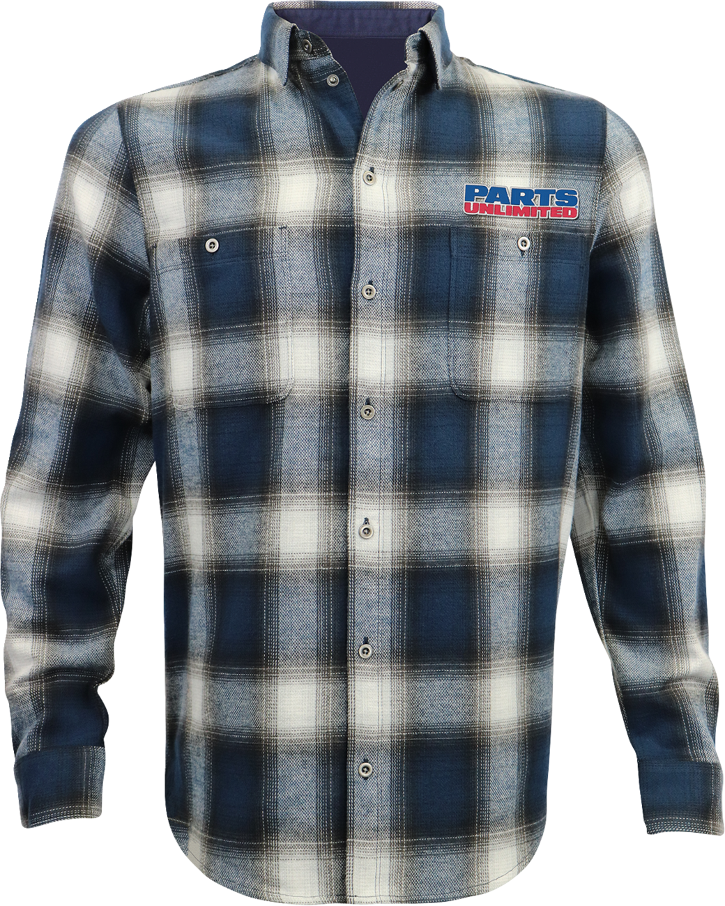 THROTTLE THREADS Parts Unlimited Flannel 25 Shirt - Blue/Black - 4XL PSU39ST61BL4R