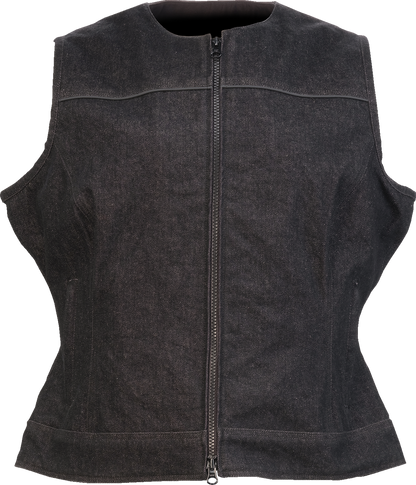 Z1R Women's Denim Vest - Black - XS 2831-0106