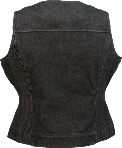 Z1R Women's Denim Vest - Black - 3W 2831-0113
