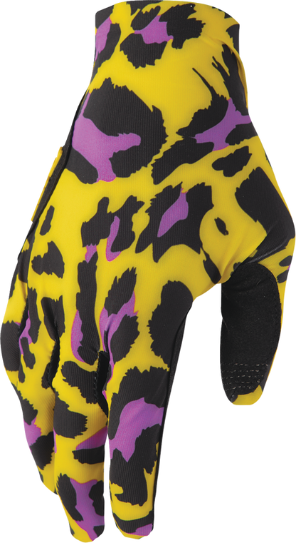 THOR Sportmode Cheetah Gloves - Yellow/Purple - XS 3330-8573