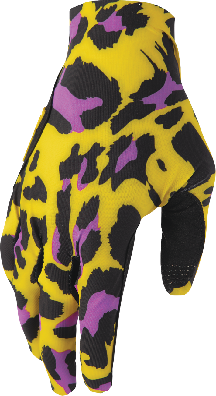 THOR Sportmode Cheetah Gloves - Yellow/Purple - 2XL 3330-8578