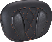 MUSTANG Deluxe Sissy Bar Pad - Diamond - Mandarin Orange Stitch - FLT/FLH '23-'25 88450MO