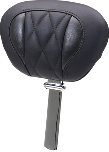 MUSTANG Deluxe Driver Backrest - Diamond - Black Stitching - FLT/FLH '23-'25 89460