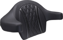 MUSTANG Deluxe Extended Arm Wrap-around Backrest - Diamond - Black Stitch - FLT/FLH '23-'25 88430
