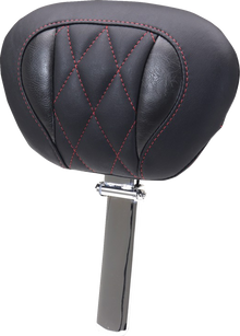 MUSTANG Deluxe Driver Backrest - Diamond - Dark Cherry Stitching - FLT/FLH '23-'25 89460DC