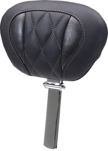 MUSTANG Deluxe Driver Backrest - Diamond - Gunmetal Stitching - FLT/FLH '23-'25 89460GM