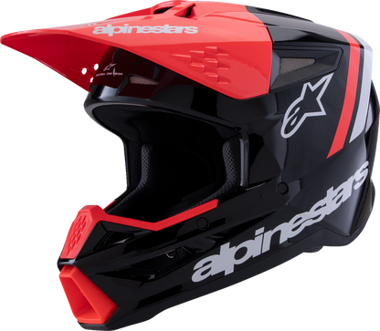ALPINESTARS SM3 Helmet - Radium - Gloss Black/Red Fluo/White - XS 8300826-1553-XS