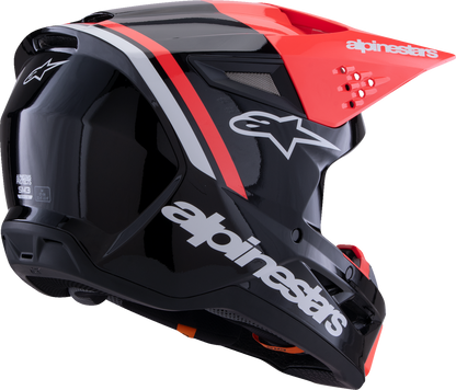 ALPINESTARS SM3 Helmet - Radium - Gloss Black/Red Fluo/White - Large 8300826-1553-L