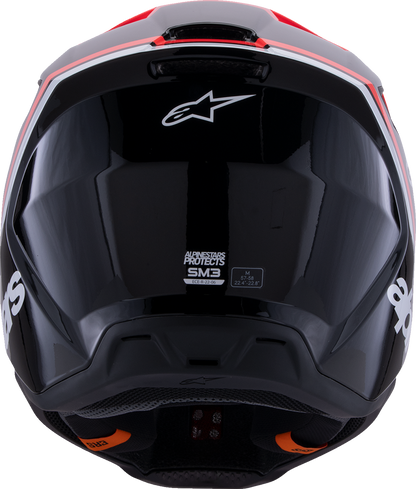 ALPINESTARS SM3 Helmet - Radium - Gloss Black/Red Fluo/White - Large 8300826-1553-L