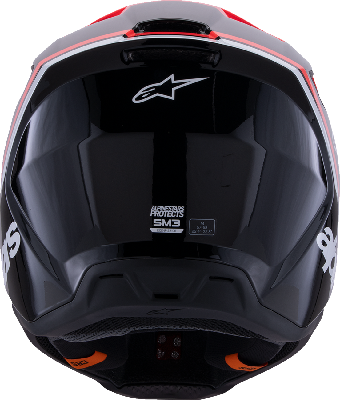 ALPINESTARS SM3 Helmet - Radium - Gloss Black/Red Fluo/White - Medium 8300826-1553-M