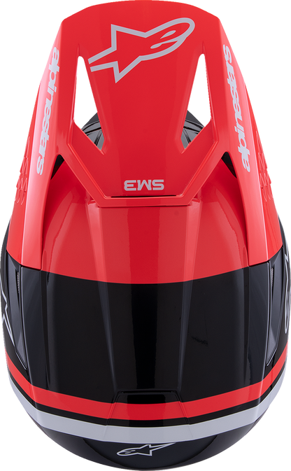 ALPINESTARS SM3 Helmet - Radium - Gloss Black/Red Fluo/White - Large 8300826-1553-L