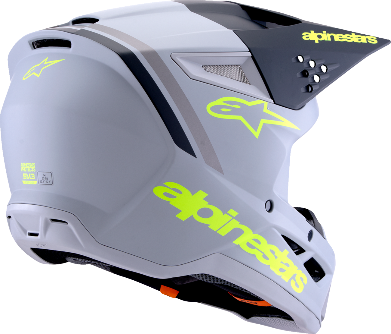 ALPINESTARS SM3 Helmet - Radium - Matte Gray/Black/Yellow Fluo - XS 8300826-9510-XS