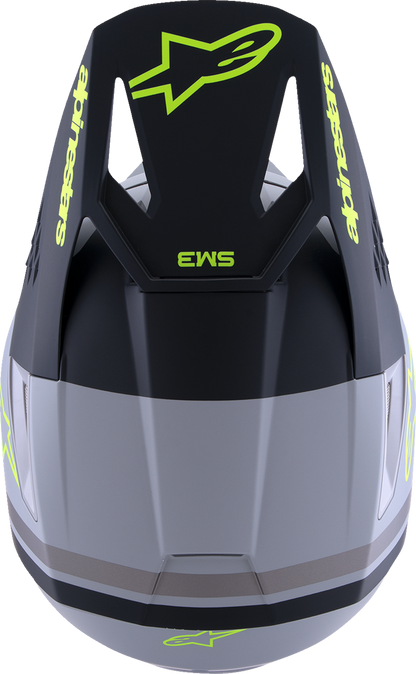 ALPINESTARS SM3 Helmet - Radium - Matte Gray/Black/Yellow Fluo - Large 8300826-9510-L
