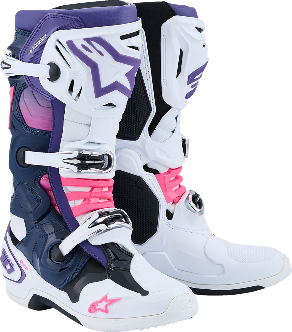 ALPINESTARS Tech 10 Boots - White/Violet/Navy/Pink Fluorescent - US 8 / EU 42 2010020-2780-8