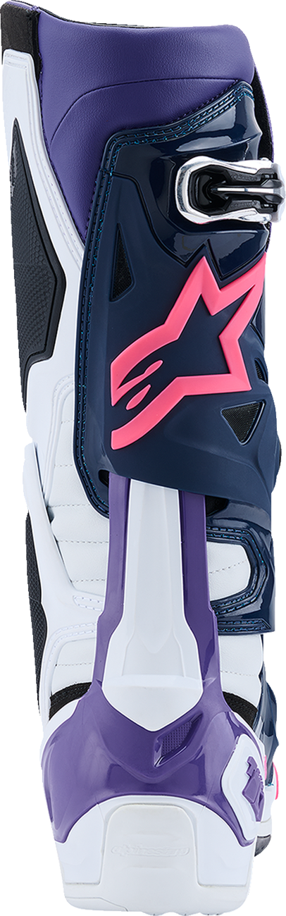 ALPINESTARS Tech 10 Boots - White/Violet/Navy/Pink Fluorescent - US 10 / EU 44.5 2010020-2780-10
