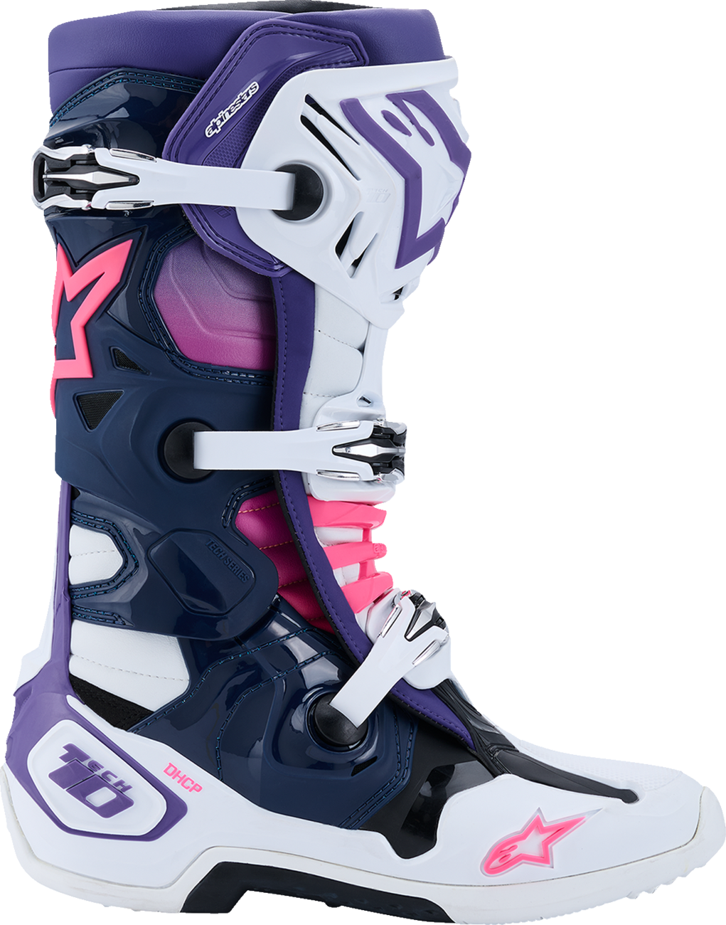 ALPINESTARS Tech 10 Boots - White/Violet/Navy/Pink Fluorescent - US 9 / EU 43 2010020-2780-9