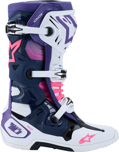 ALPINESTARS Tech 10 Boots - White/Violet/Navy/Pink Fluorescent - US 11 / EU 45.5 2010020-2780-11