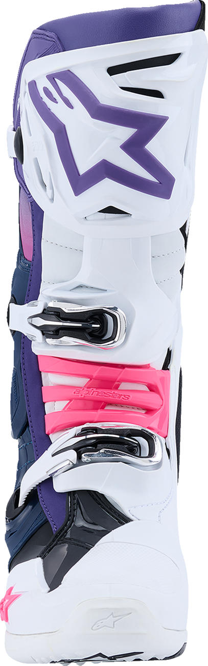 ALPINESTARS Tech 10 Boots - White/Violet/Navy/Pink Fluorescent - US 14 / EU 49.5 2010020-2780-14