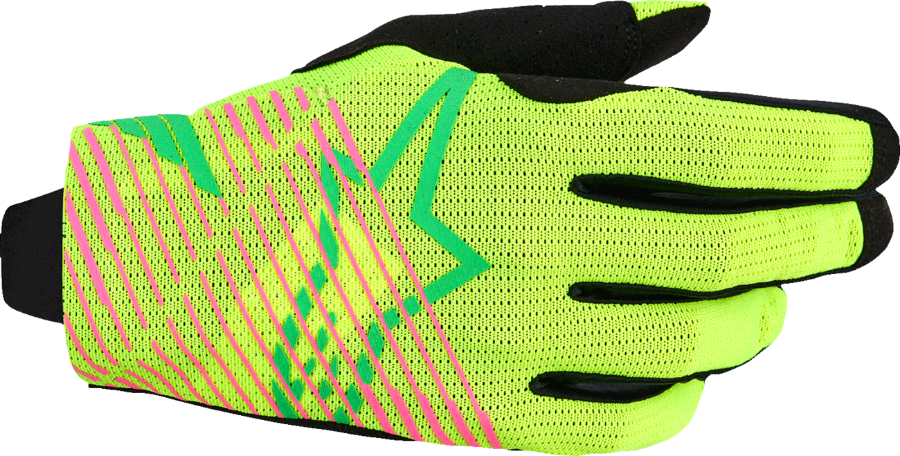 ALPINESTARS Radar Pro Gloves - Green/Fluo Yellow/Fluo Pink - 2XL 3560325-6025-2X