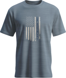 SLIPPERY Flag Flint T-Shirt - Heather Blue - Small 3030-25325
