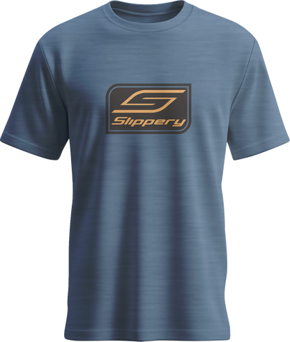 SLIPPERY Crest T-Shirt - Heathered Neptune Blue - XL 3030-25336