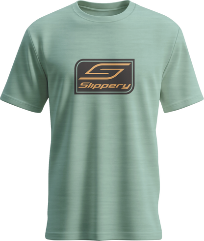 SLIPPERY Crest T-Shirt - Heather Dusty Sage - XL 3030-25340