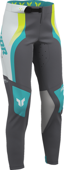 THOR Women's Sportmode Velocity Pants - Gray/Aqua - US 9/10 2902-0412