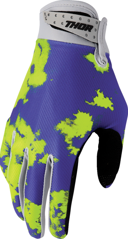 THOR Launchmode Bleach Gloves - Gray/Acid - Large 3330-8322