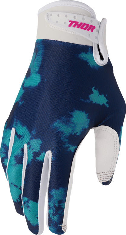 THOR Launchmode Bleach Gloves - White/Aqua - XL 3330-8329