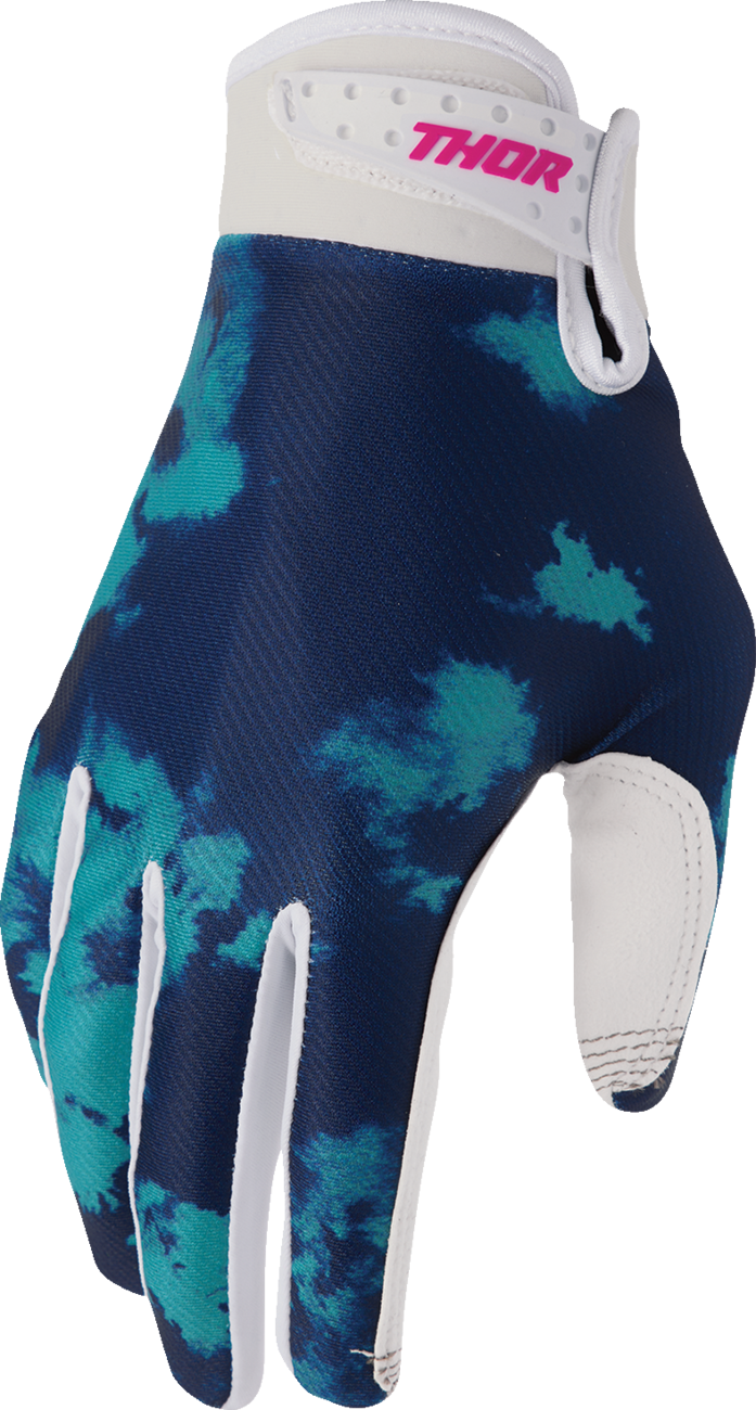 THOR Launchmode Bleach Gloves - White/Aqua - Small 3330-8326
