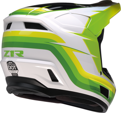 Z1R Youth Dirt Maxx Helmet - Vortex - White/Green - Medium 0111-1739