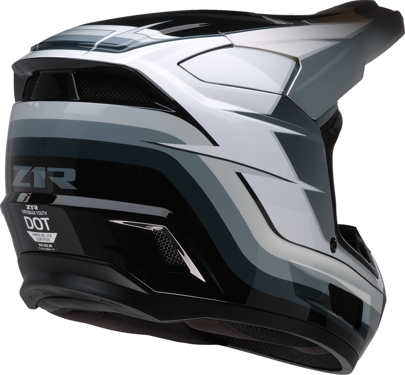 Z1R Youth Dirt Maxx Helmet - Vortex - Black/White/Gray - Medium 0111-1726