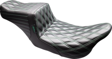 LE PERA Tailwhip Seat - Black - Double Diamond - Green Stitch - FLT/FLH '08-'23 LK-587DD-GN08