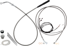 FAT BAGGERS INC. EZ Install Kit - 10" Handlebars - Upper Clutch - Full Length - Braided Stainless Steel/Chrome 219010-C