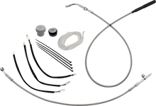 FAT BAGGERS INC. EZ Install Kit - 10"/11"/12" Handlebars - Upper Clutch - Braided Stainless Steel/Chrome 149011-C