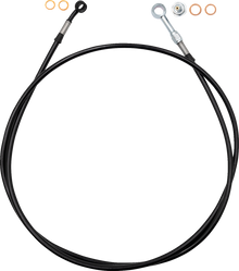 FAT BAGGERS INC. EZ Install Brake Line - 62" - Black Braid 100062-B