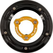 TRASK Derby Cover with Power Plate - Black/Gold - Kit - '17-'25 Harley-Davidson TM-0051-BK-GD