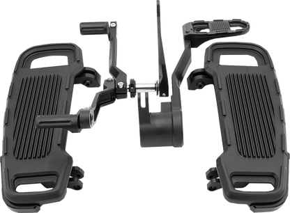 DRAG SPECIALTIES Floorboard Kit - Adjustable - Black CU-B001
