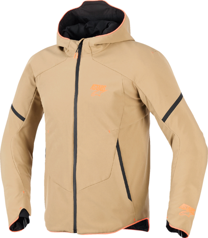 ALPINESTARS Aeroshell Waterproof Jacket - Dark Khaki/Black/Orange Fluo - 3XL 3200226-8038-3X