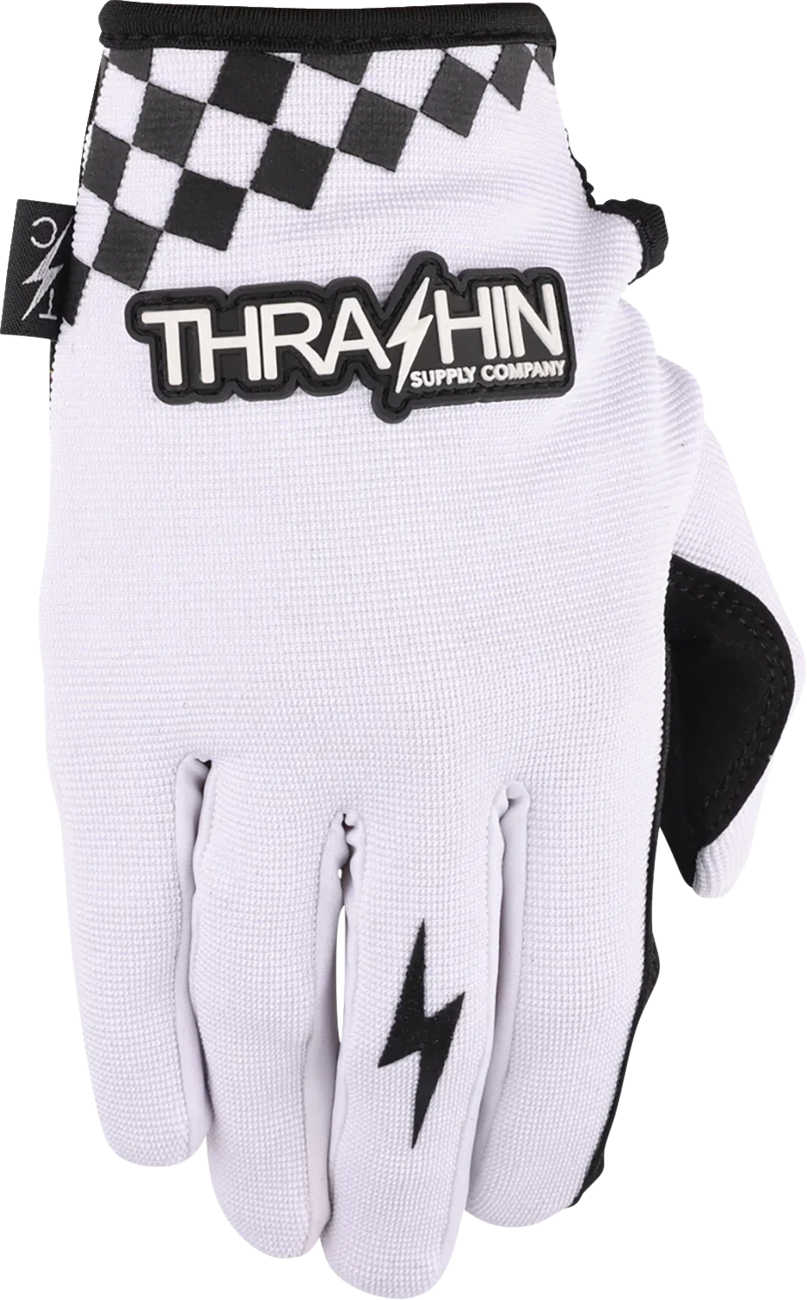 THRASHIN SUPPLY CO. Go Fast Stealth Gloves - White - Large SV1-10-10