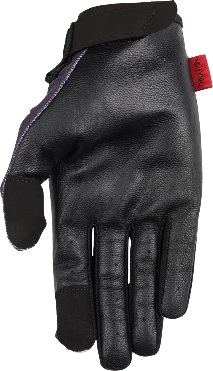 THRASHIN SUPPLY CO. Stealth Leather Palm Flame Gloves - Gray - Small SV1-22-08